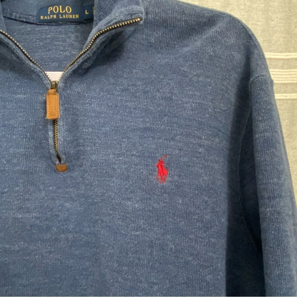 Polo by Ralph Lauren / Blue Quarter Zip Pullover Sweater Size L